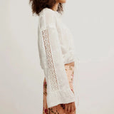 Free People Sweet Love Blouse in Egret