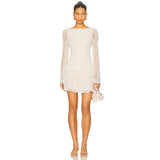 Free People Tabby Lace Mini Dress In Tea