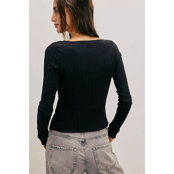 Free People Tilly Long-Sleeve Cardi In Black