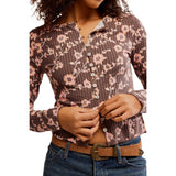 Free People  Tilly Long-Sleeve Cardi in French Chocolate