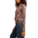 Free People  Tilly Long-Sleeve Cardi in French Chocolate