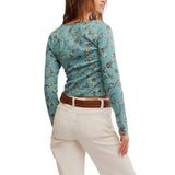 Free People Tilly Long-Sleeve Cardi in Mineral Blue Combo Print