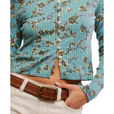 Free People Tilly Long-Sleeve Cardi in Mineral Blue Combo Print