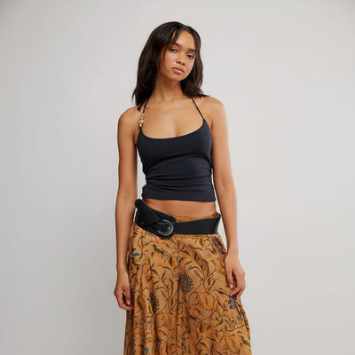 Free People Toni Beaded Tank In Black
