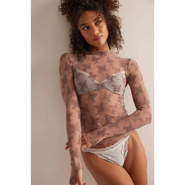 Free People Two Tone Lady Lux Layering Top In Fawn