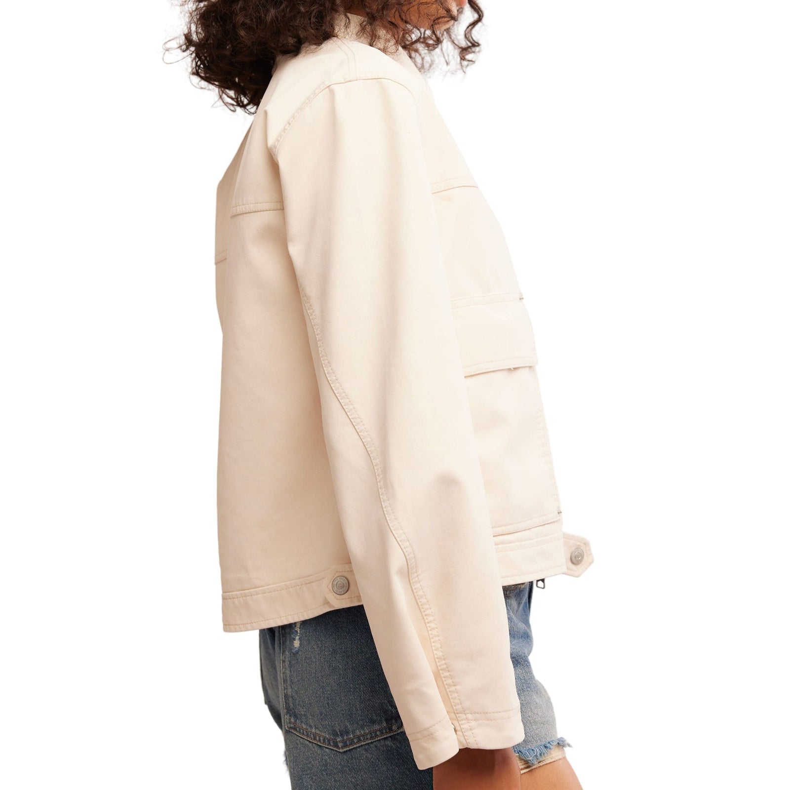 Free People We The Free Blair Vegan Suede Jacket In Sea salt