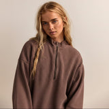Free People We The Free Celeste Quarter Zip In Mochachinno