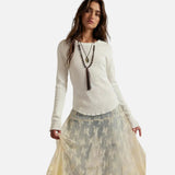 Free People: We The Free Easy Does It Long Sleeve Tee In White