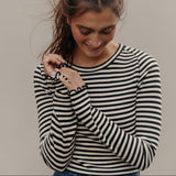 Free People: We The Free Easy Does It Striped Tee In Black Stripes