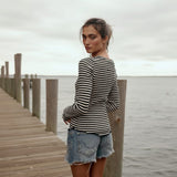 Free People: We The Free Easy Does It Striped Tee In Black Stripes