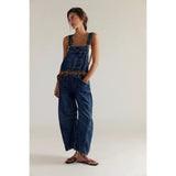 Free People  We The Free Good Luck Barrel Overalls In Deep End