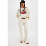 Free People We The Free Graphic Camden Pullover in Cream/Sardine