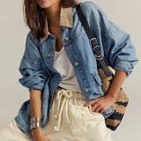 Free People We The Free Lemon Denim Jacket in Blue