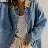 Free People We The Free Lemon Denim Jacket in Blue