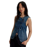 Free People We The Free Maris Denim Vest In Wall Flower