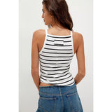 Free People We The Free Mia Striped Tank In Black Stripe