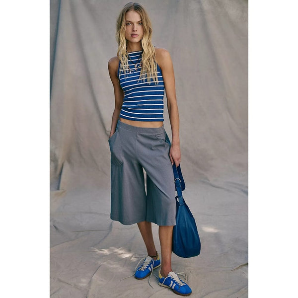 Free People We The Free Mia Striped Tank In Navy Stripe