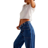 Free People We The Free Palmer Cuffed Jeans In Tunnel Vision Blue