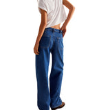Free People We The Free Palmer Cuffed Jeans In Tunnel Vision Blue
