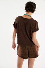 Free People We The Free Take 2 Tee In Double Espresso Combo