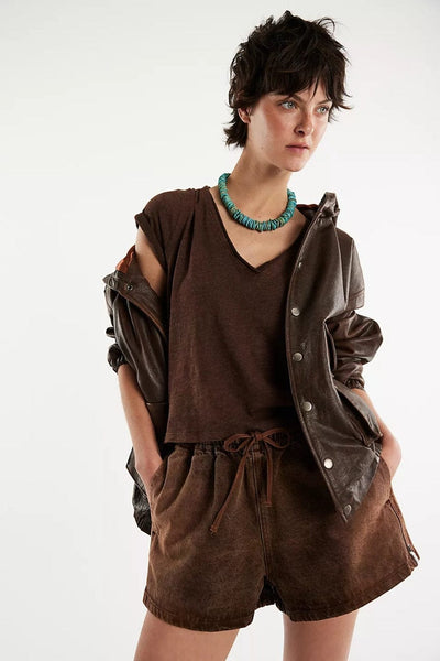 Free People We The Free Take 2 Tee In Double Espresso Combo