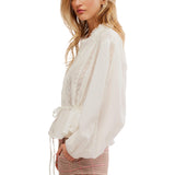 Free People Women's Best Of Me Long Sleeve Button-Down Blouse In Ivory