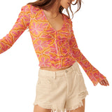 Free People Through The Meadow Top in Orange
