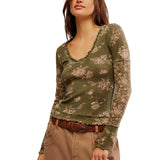 We The Free Clover Printed Thermal In Army Combo
