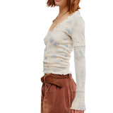 We The Free Clover Printed Thermal In Ivory Combo