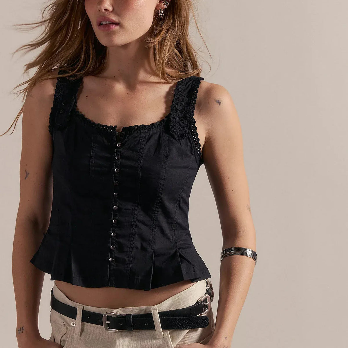 Free People Sasha Corset In Brown