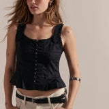 Free People Bridgette Corset Top in Black
