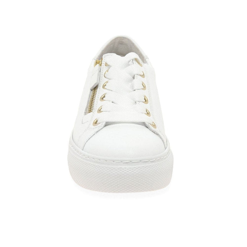 Gabor Gold Zip Trainer White