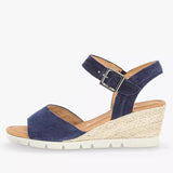 Gabor Nieve Wide Fit Wedge Sandals, Marine