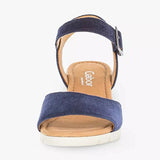 Gabor Nieve Wide Fit Wedge Sandals, Marine