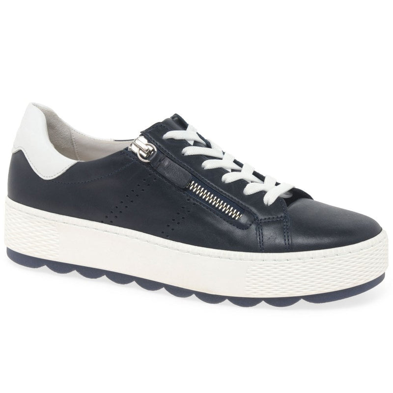 Gabor Platform Zip Trainer Midnight White