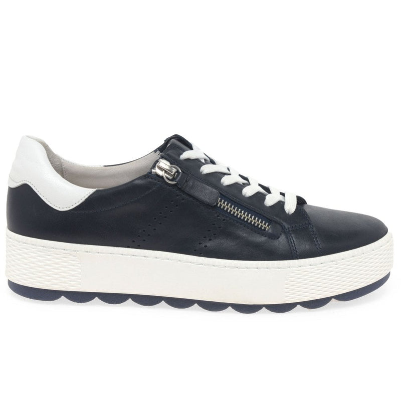 Gabor Platform Zip Trainer Midnight White