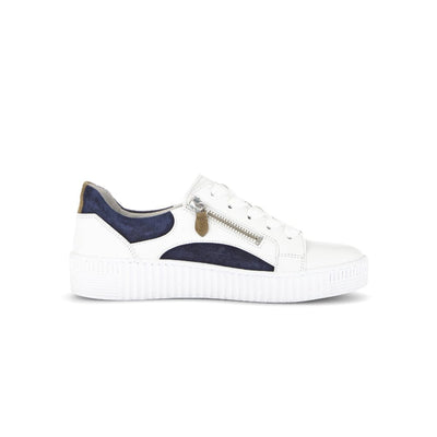 Gabor Wemo Ladies Trainers in White/Marine Blue