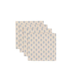 Gallery Direct Fleur Floral Stamp Napkins In Blue, 4pk
