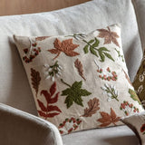 Gallery Direct Leaves Embroidered Cushion In Cream