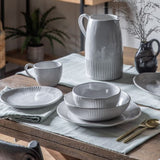 Gallery Direct Organic Ridged Plate In White, 4pk