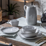 Gallery Direct Organic Ridged Plate In White, 4pk