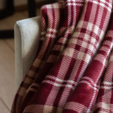 Gallery Direct Tartan Sherpa Throw In Mulberry