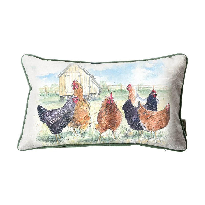 Gallery Watercolour Chickens Cushion