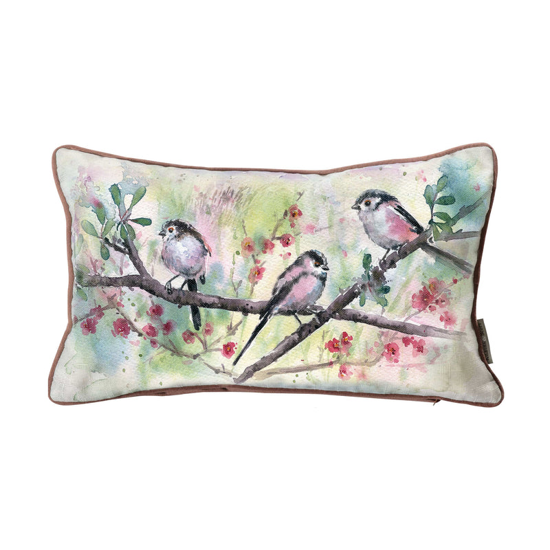 Gallery Watercolour Long Tailed Blue Tits Cushion