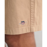GANT Drawstring Logo Shorts in Dark Khaki