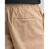 GANT Drawstring Logo Shorts in Dark Khaki