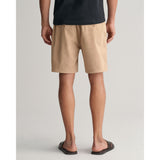 GANT Drawstring Logo Shorts in Dark Khaki