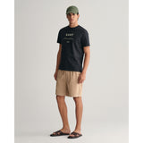 GANT Drawstring Logo Shorts in Dark Khaki