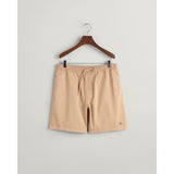 GANT Drawstring Logo Shorts in Dark Khaki
