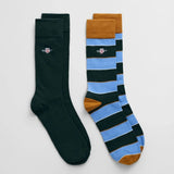 GANT 2-Pack Shield Rugger Stripe Socks Gift Box in Clear Sky